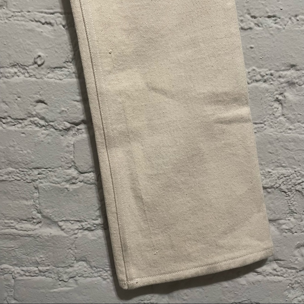 Cream Canvas Straight Leg Pants - Picture 6 of 6
